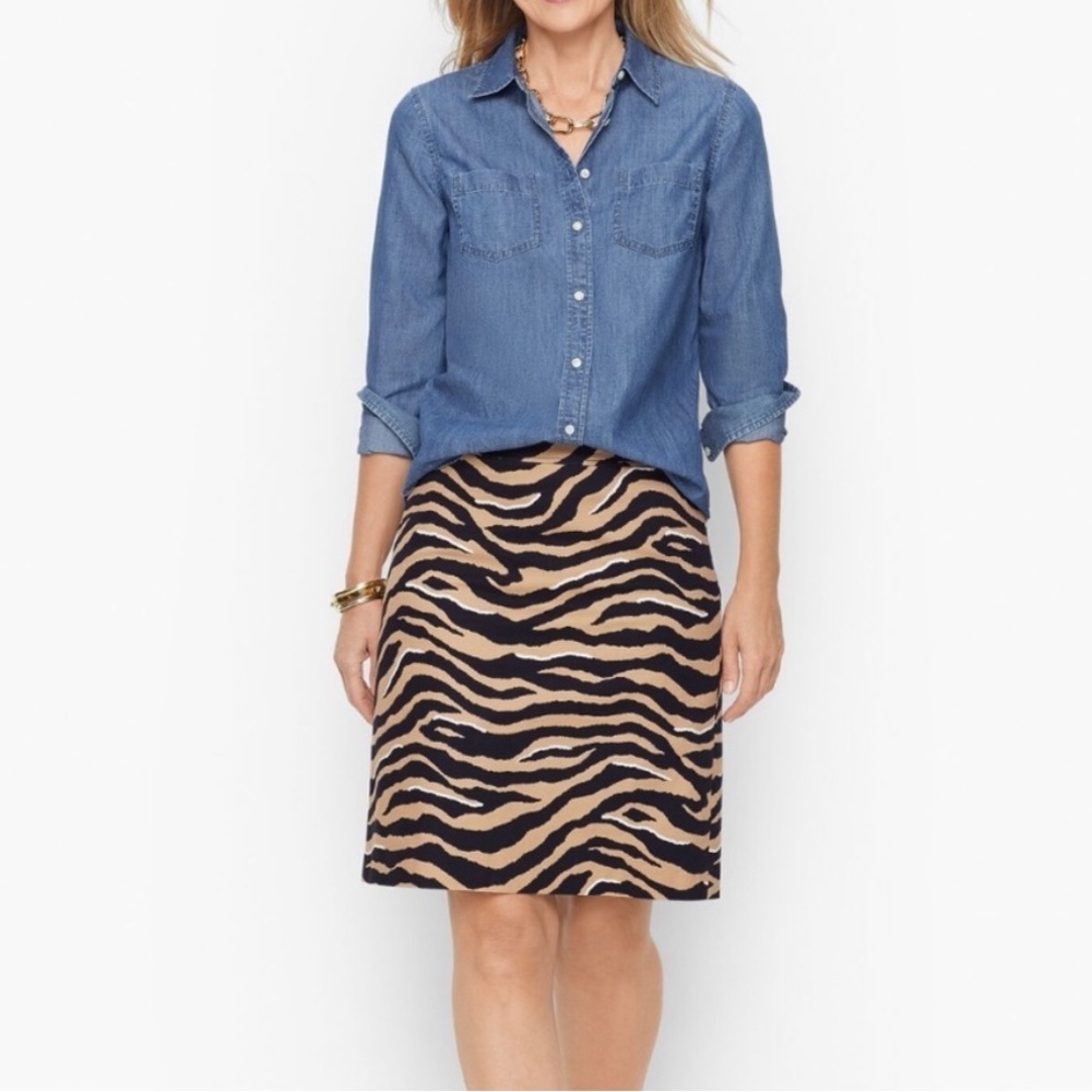 Talbots Multicolor A-Line Tiger Animal Print Skirt Women’s Plus Size 16 EUC